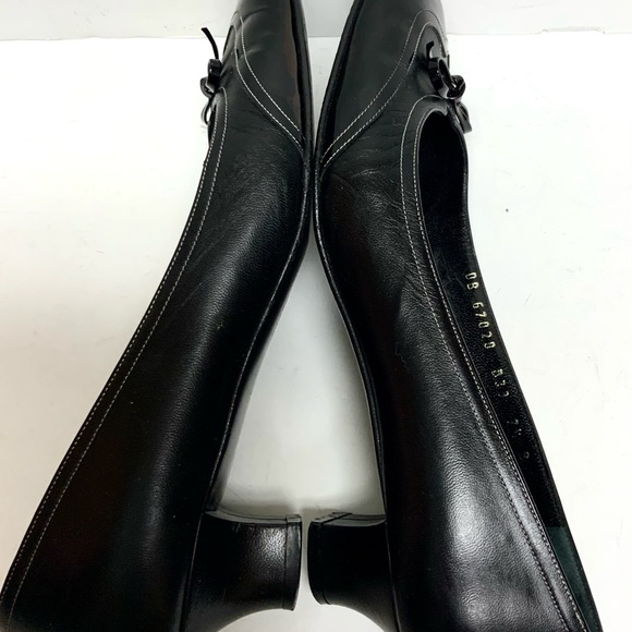 Ferragamo black calf and patent leather low heels 7.5 - Picture 10 of 13